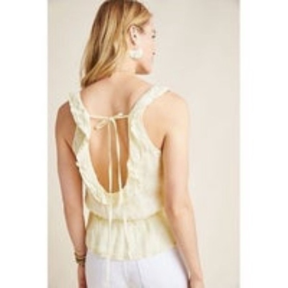 ANTHROPOLOGIE Cloth & Stone Linen Peplum Tank Top Size Medium - Picture 3 of 8